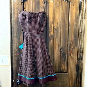 Brown dress with cardigan